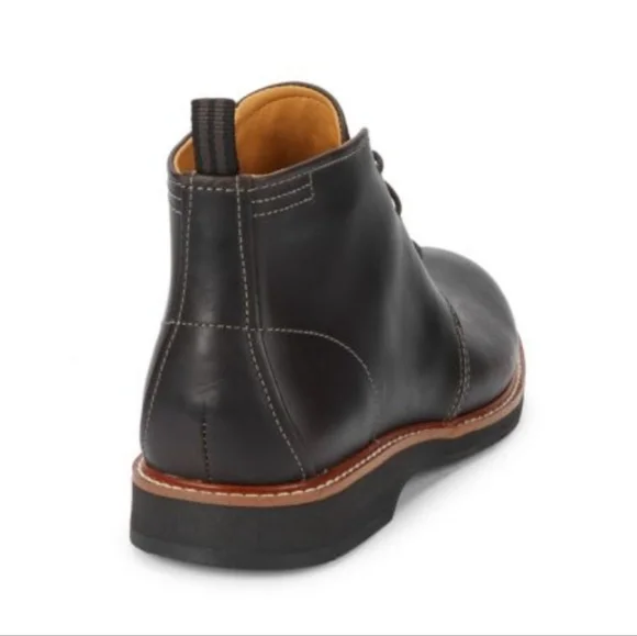 COLE HAAN MENS MORRIS BLACK LEATHER LACE UP CHUKKA BOOTS 8.5 - Picture 3 of 14